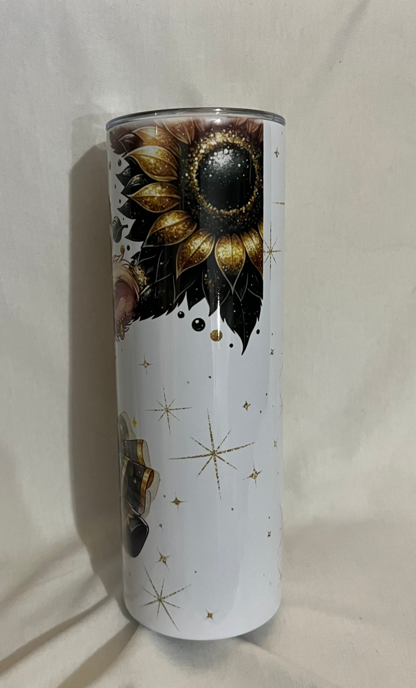 Black and Gold Cow Tumbler