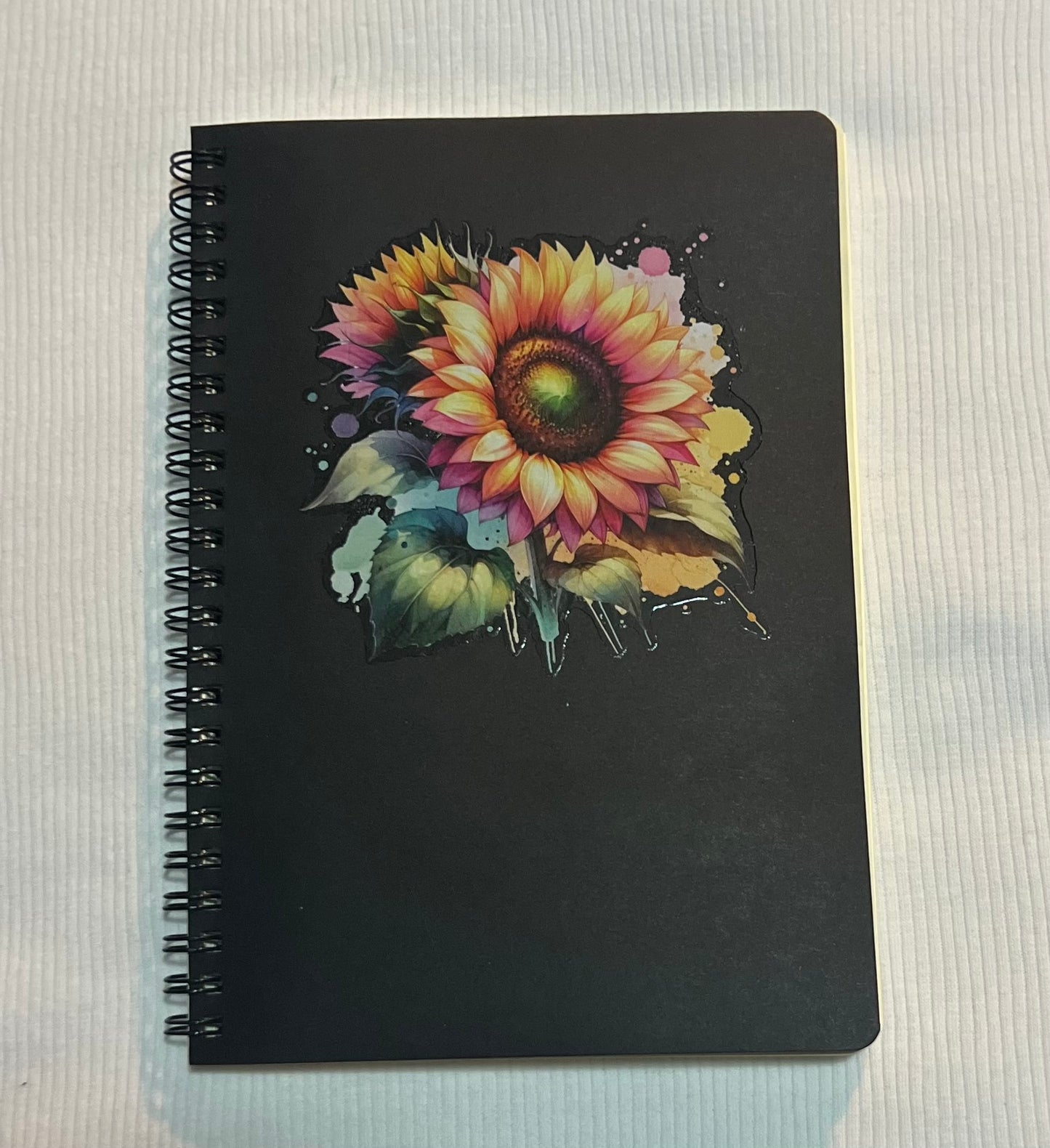 Sunflowers or Cows A5 Spiral Notebook