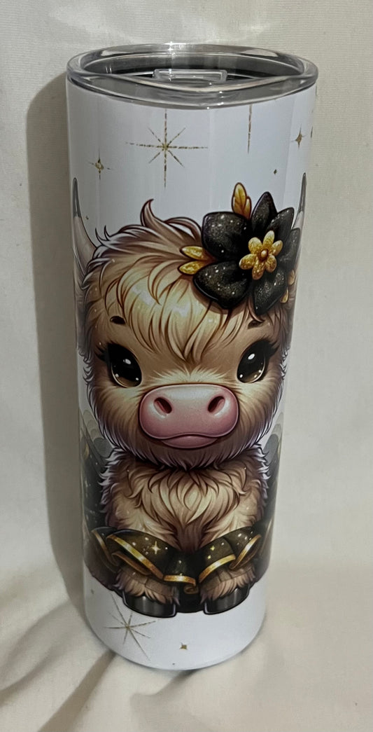 Black and Gold Cow Tumbler